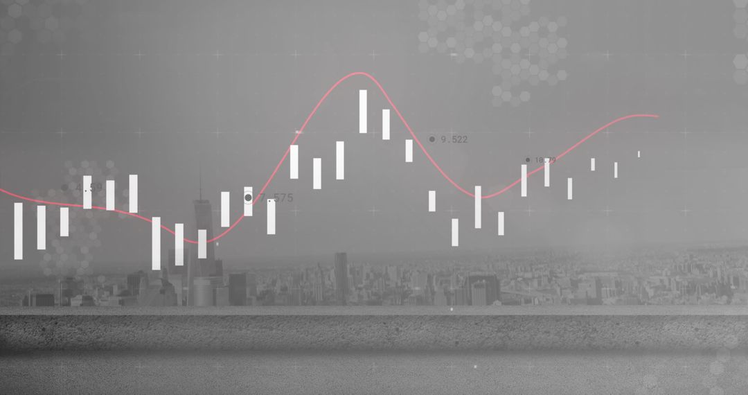 Innovative Financial Data Display Over City Skyline