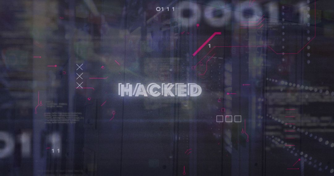 Network Security Breach with 'Hacked' Overlay in Data Center
