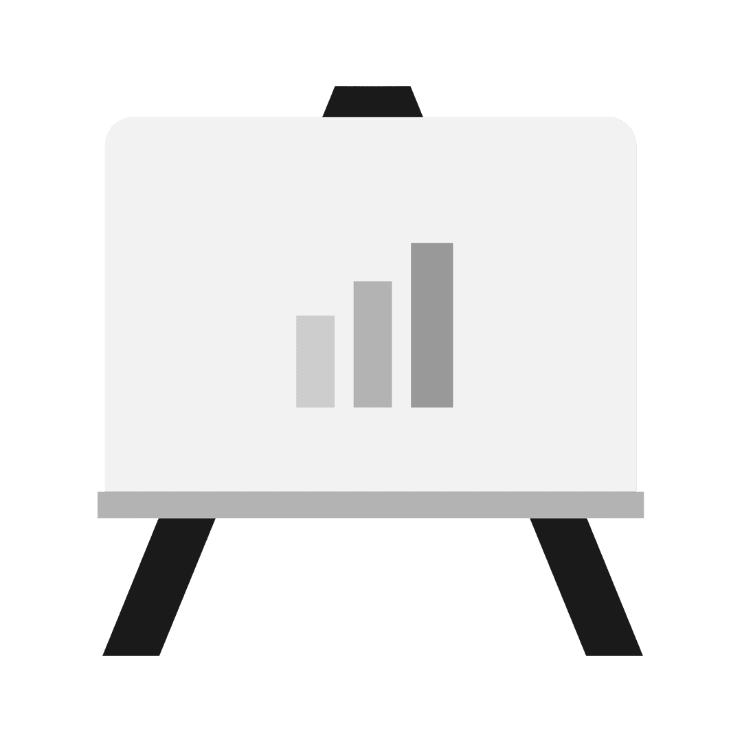 Statistics Illustration on White Board with Transparent Background