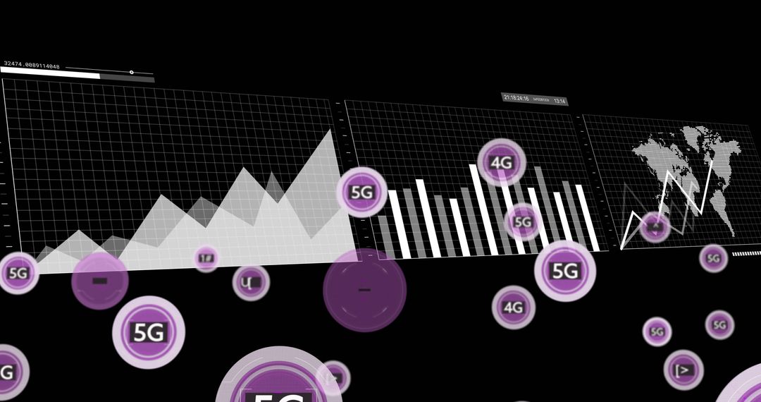 Global Data Processing with 5G Technology Concept