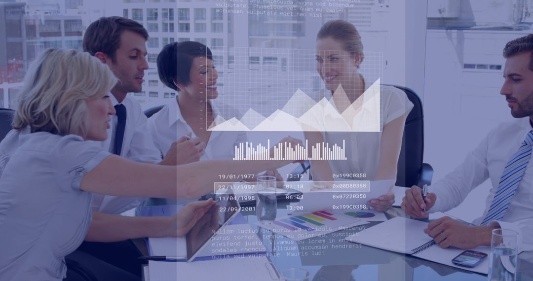 Diverse Business Team Collaborating with Financial Data Analytics