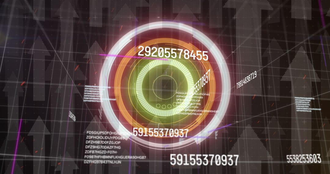 Futuristic Digital Interface with Data and Numbers