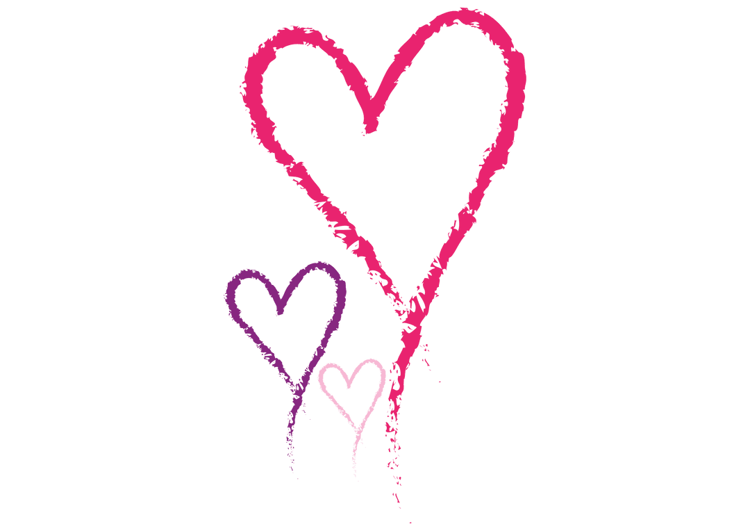 Colorful Heart Illustration on Transparent Background