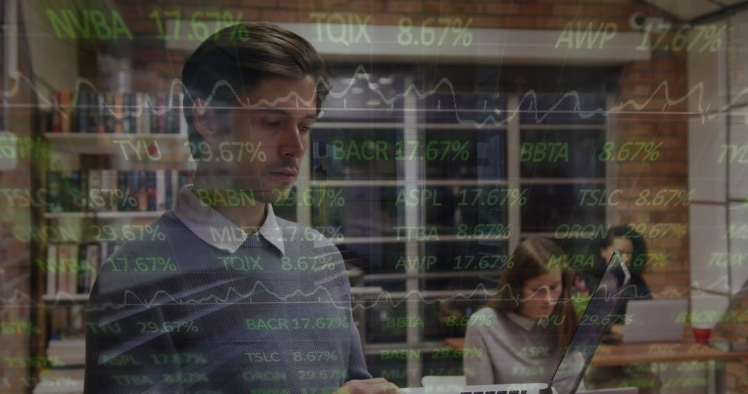 Business Professionals Analyzing Global Financial Data Projections