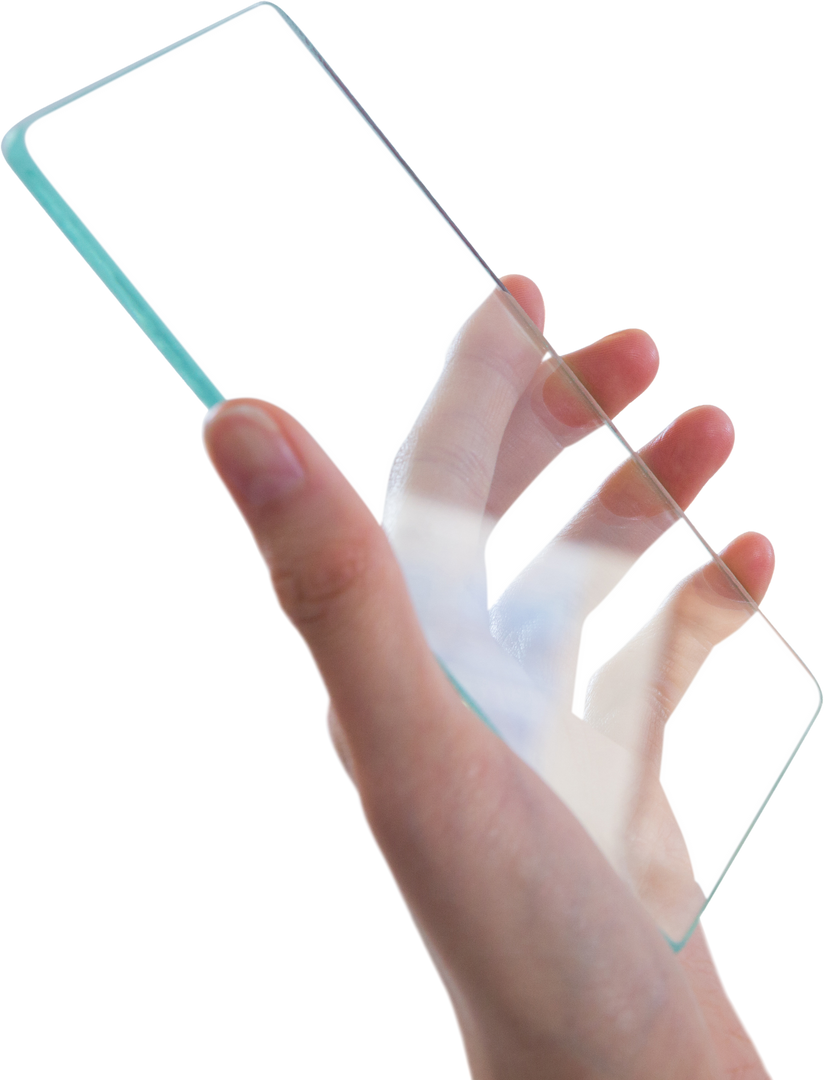 Close-Up Person Hand Holding Transparent Glass Mobile Phone Concept - Download Free Stock Images Pikwizard.com