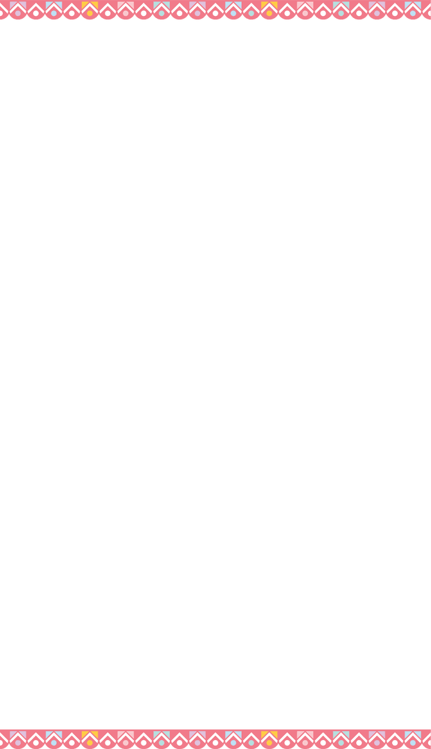 Transparent Teal Panel with Pink Geometric Border Design