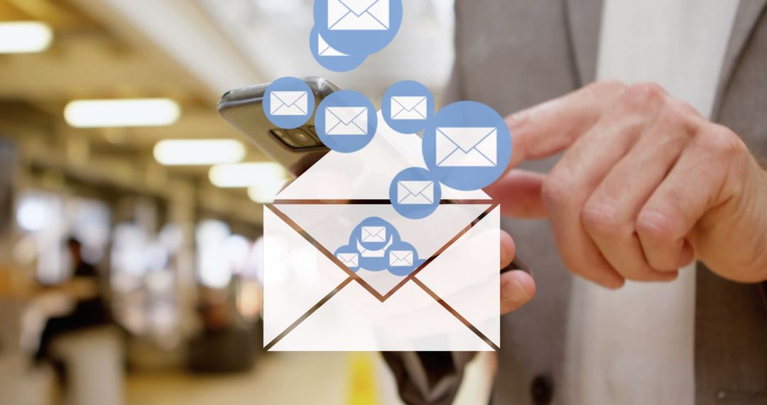 Businessman Using Smartphone for Email Communication