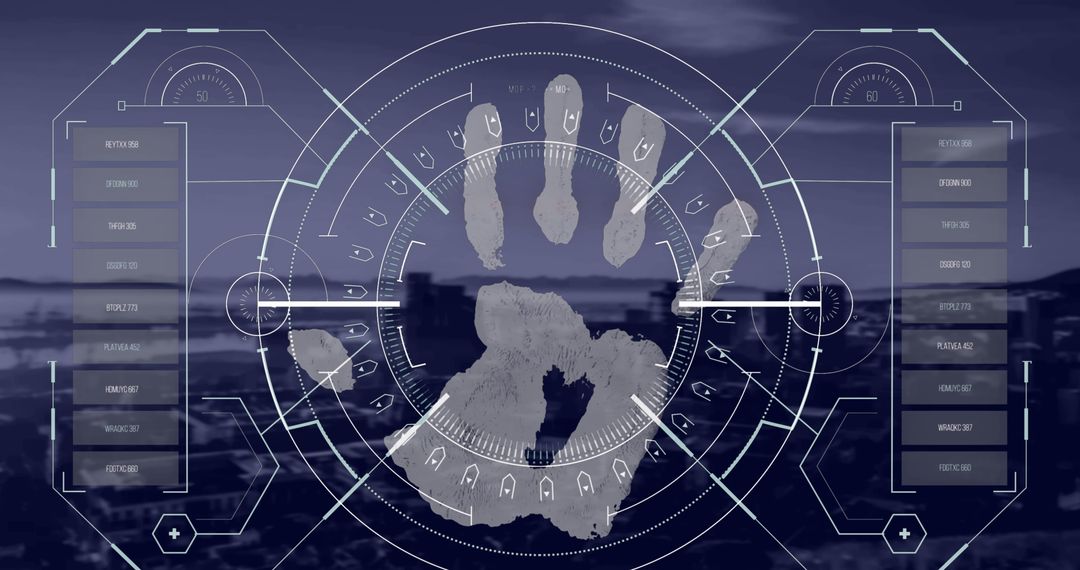 Digital Interface with Biometric Handprint and Data Processing