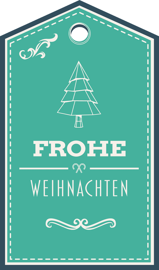 Transparent Green Holiday Banner with Elegant Tree Sketch