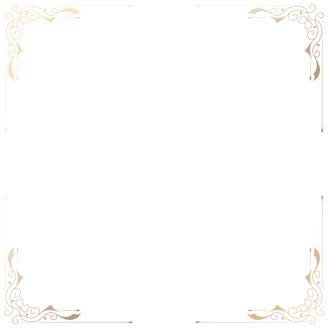 Elegant Transparent Gold Corner Flourish Vintage Frame Template