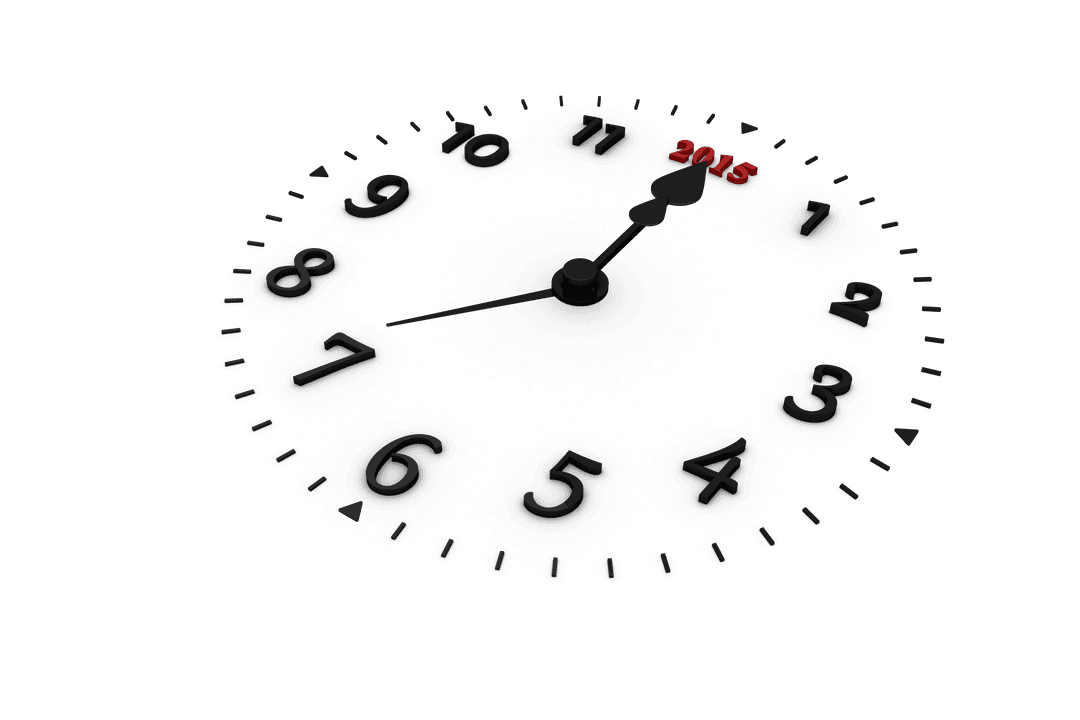 Black Clock Design on Transparent Background
