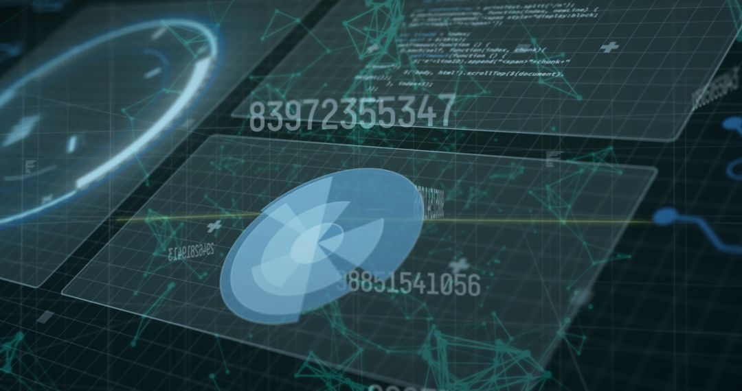 Futuristic Digital Interface with Dynamic Data and Numbers