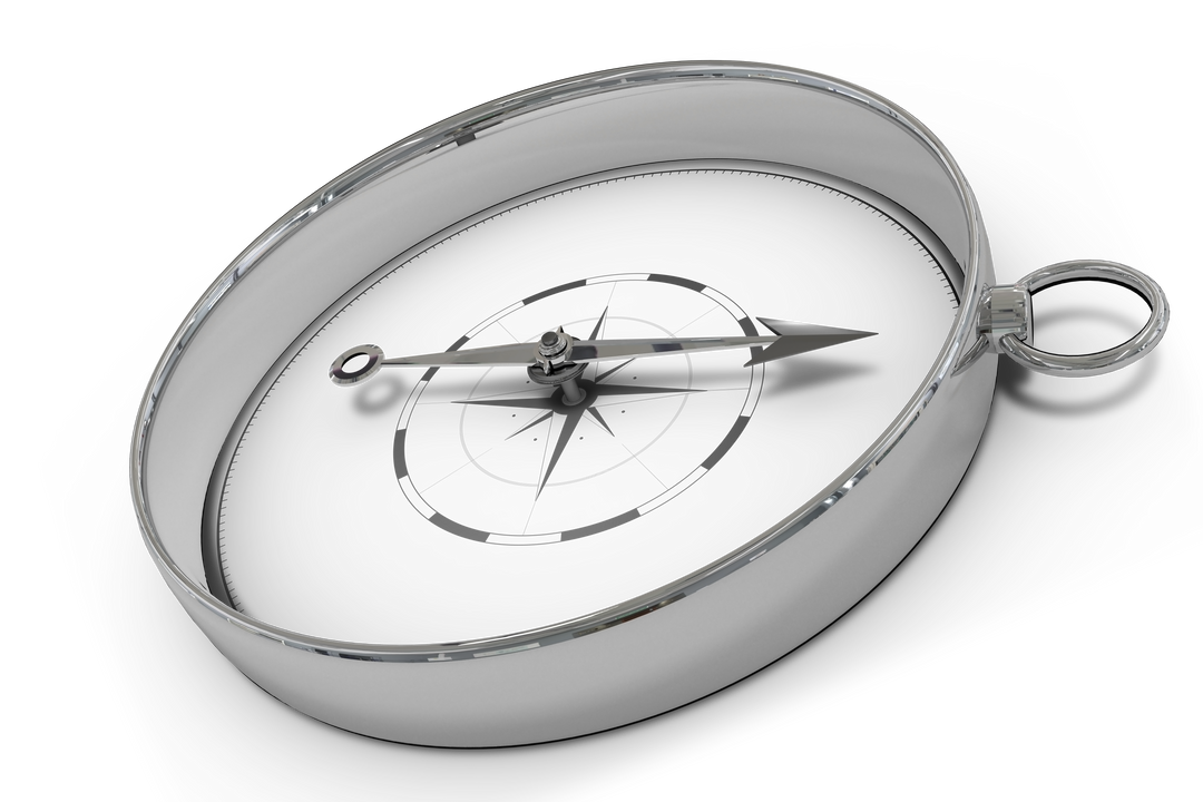 Silver Compass with Transparent Dial on Transparent Background, Isolated Vector - Download Free Stock Images Pikwizard.com