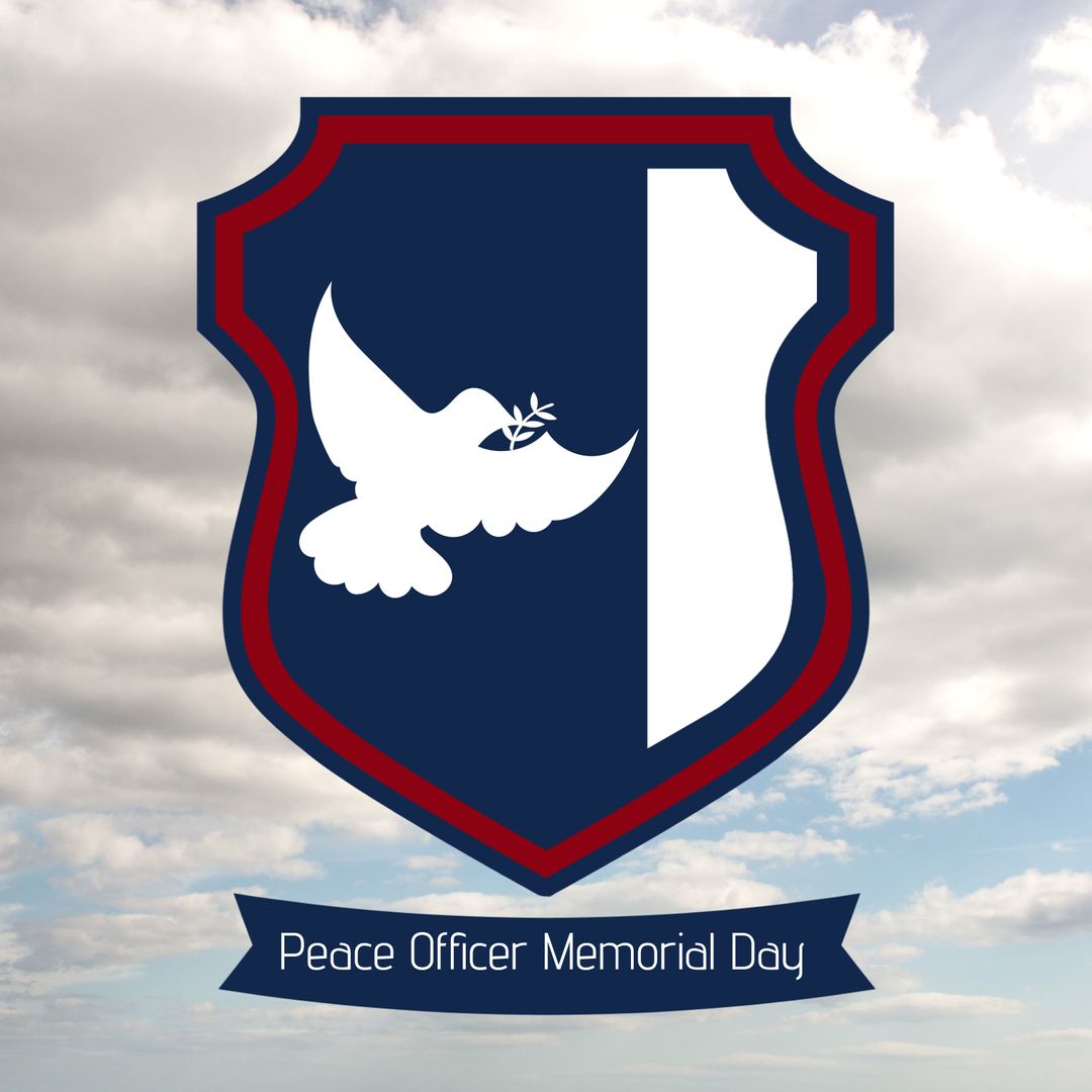 Dove Emblem on Shield Honoring Peace Officer Memorial Day