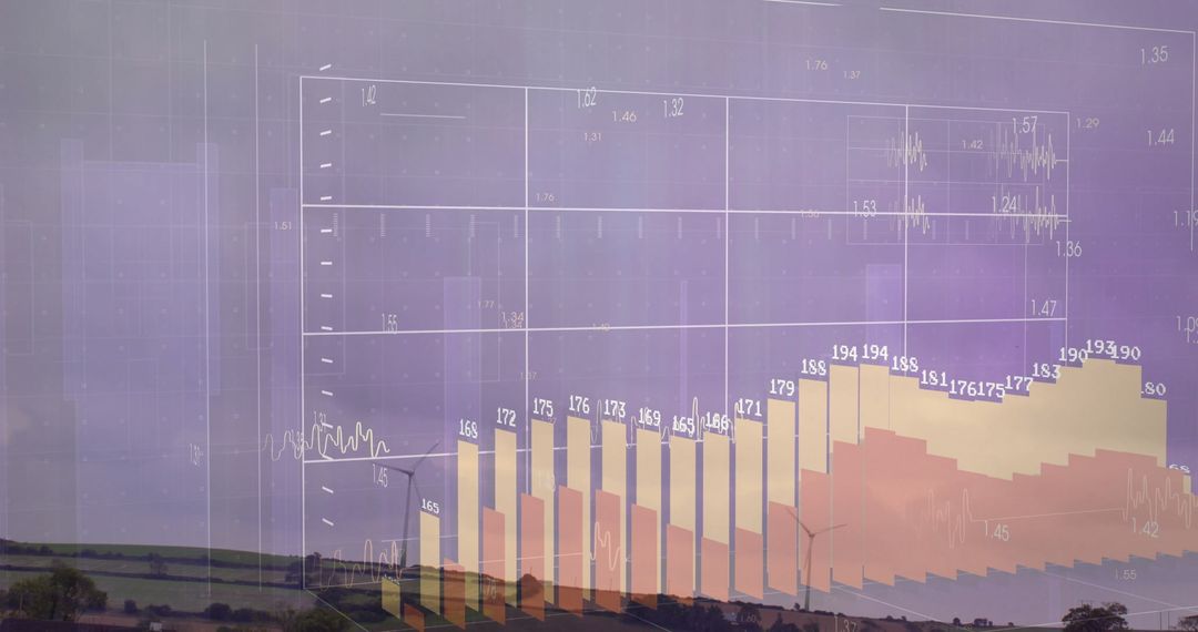 Abstract Data Visualization with Wind Turbines at Dusk