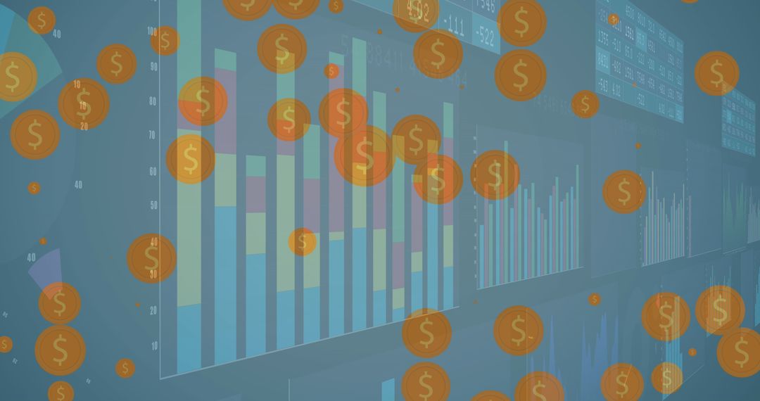 Financial Data Analysis with Floating Dollar Symbols Concept