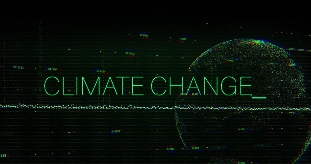 Glitch Art Depiction of Climate Change and Global Data Trends