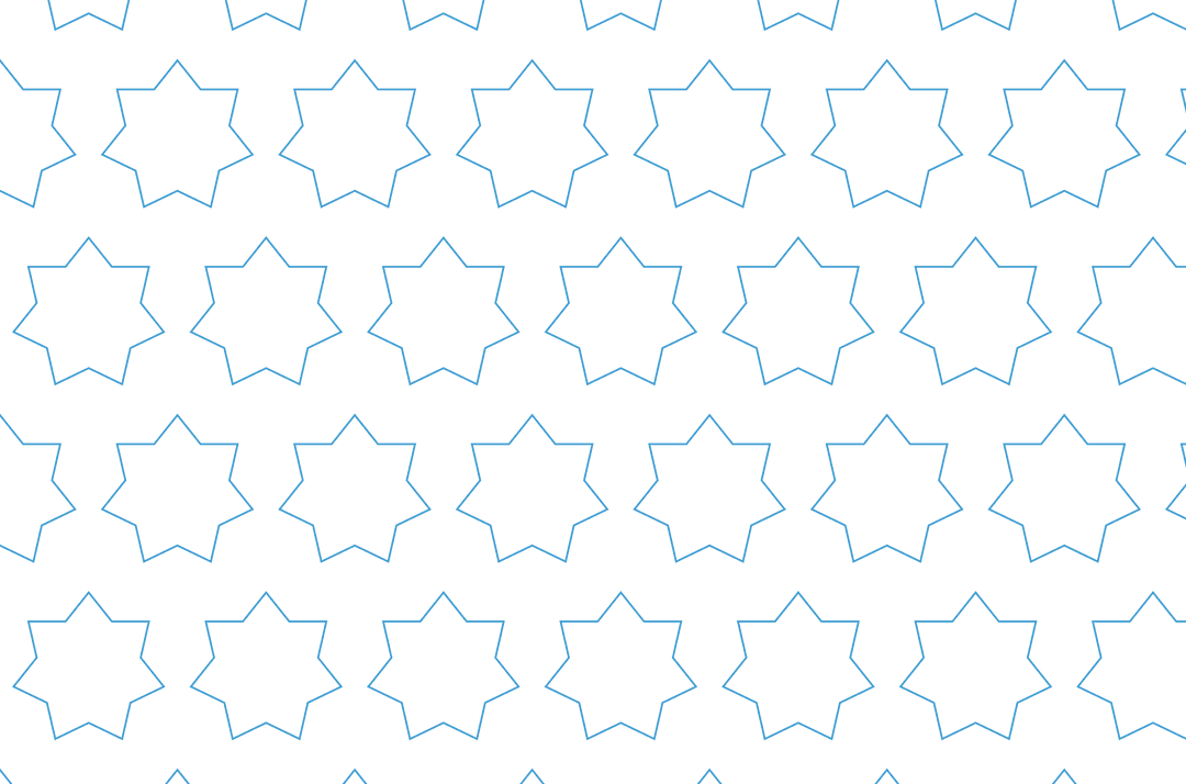 Blue Pattern of Star Shapes on Transparent Background