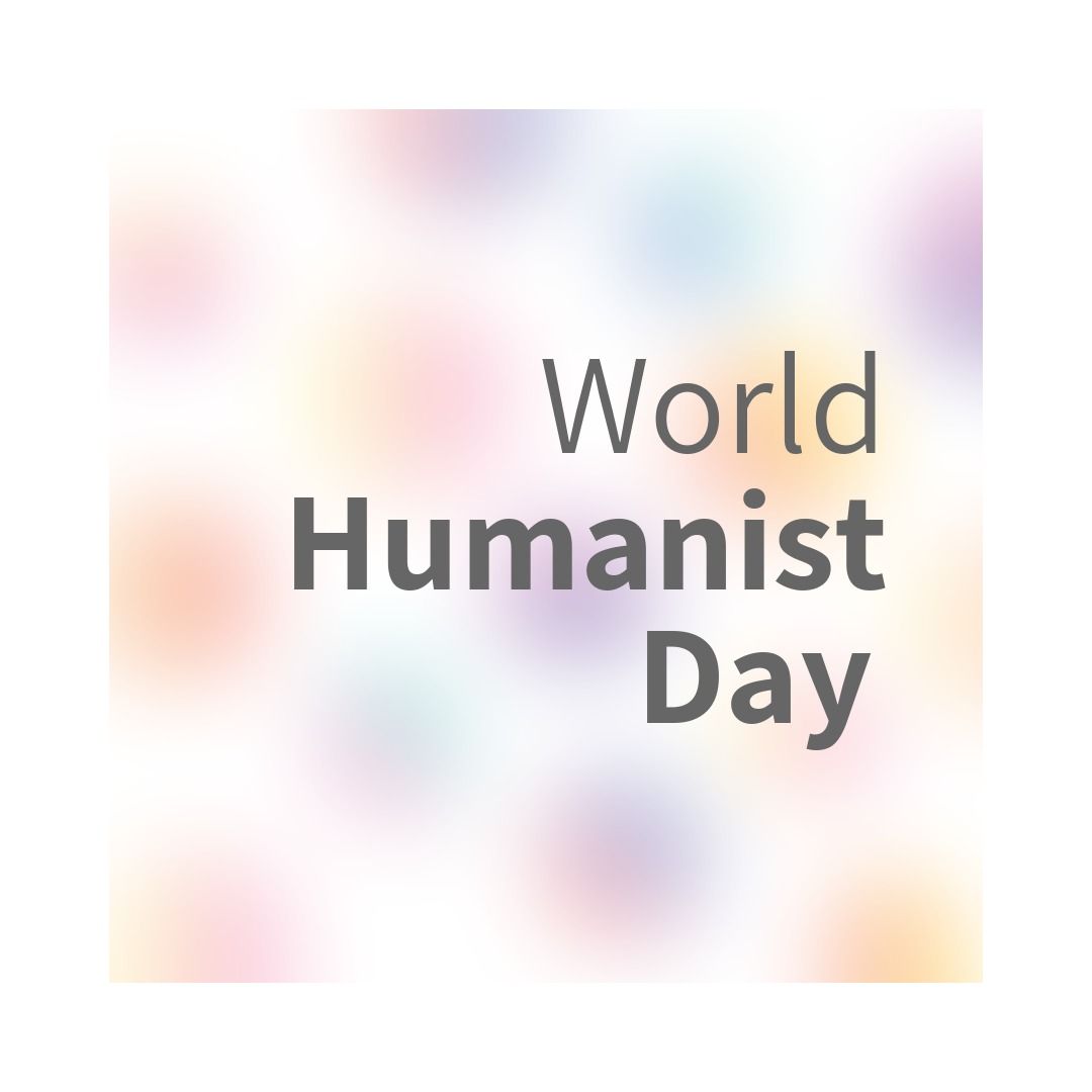 Digital composite image of world humanist day text over abstract pattern over white background - Download Free Stock Templates Pikwizard.com