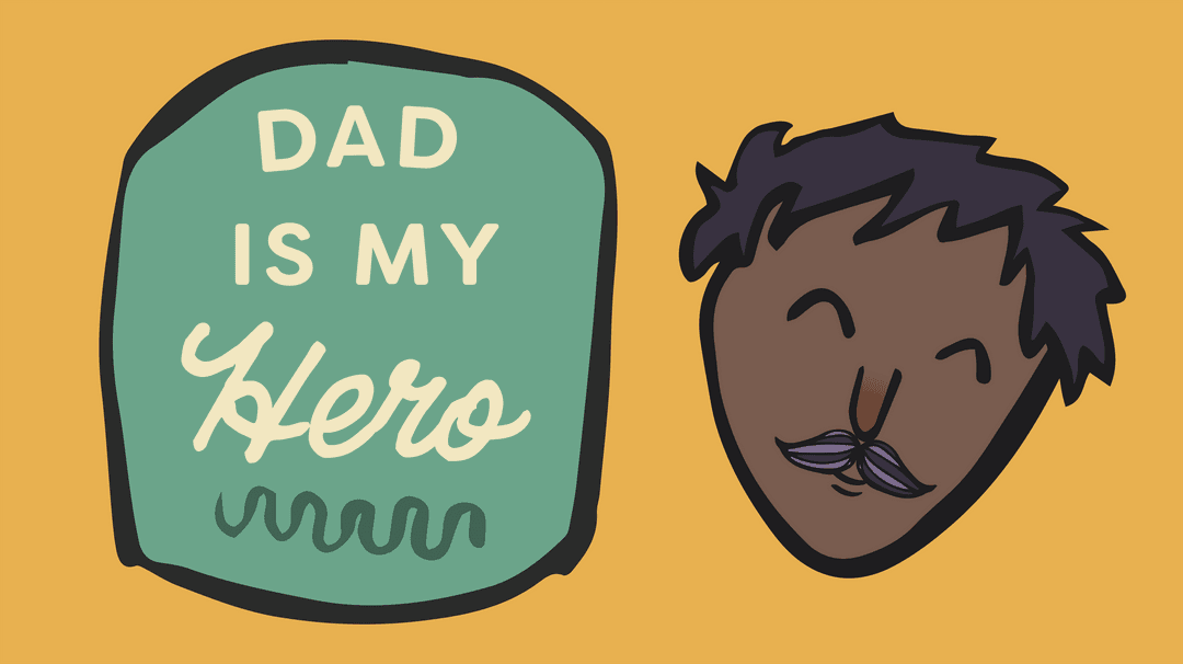 Fathers Day Greeting Card with Transparent Hero Message