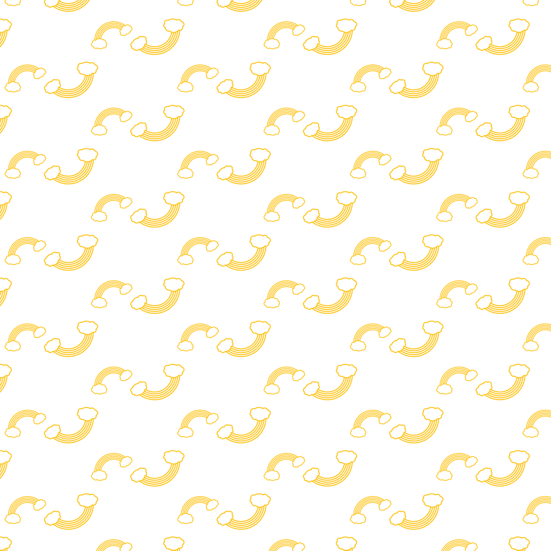 Seamless Yellow Rainbow Pattern on Transparent Background