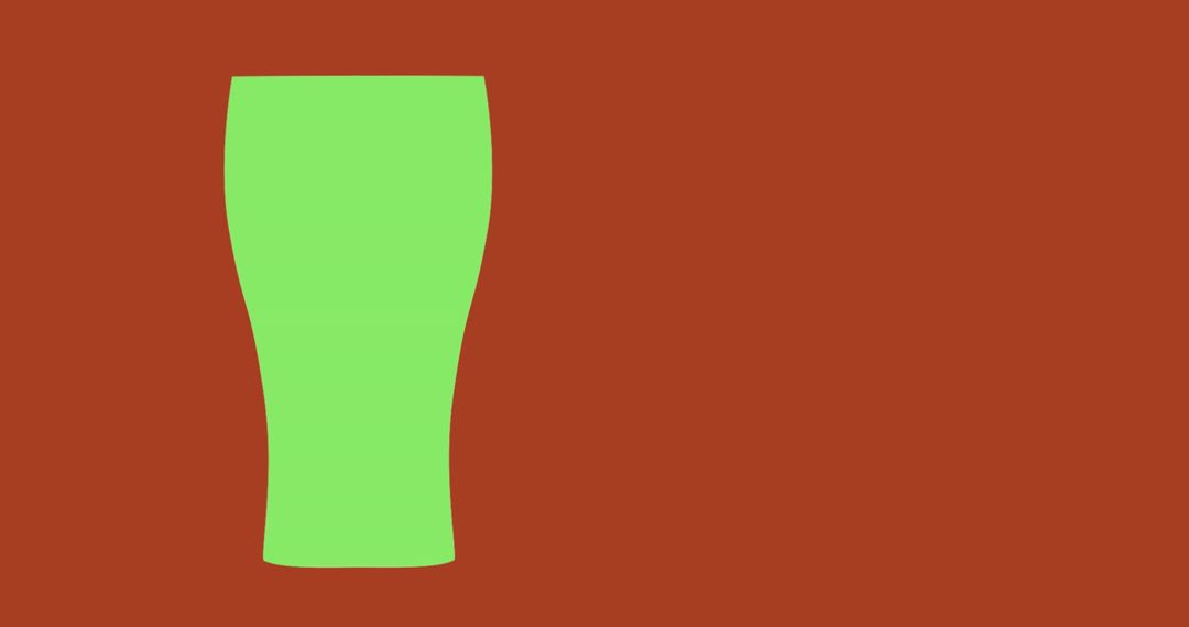 Pint Glass Filling with Green on Red Canvas