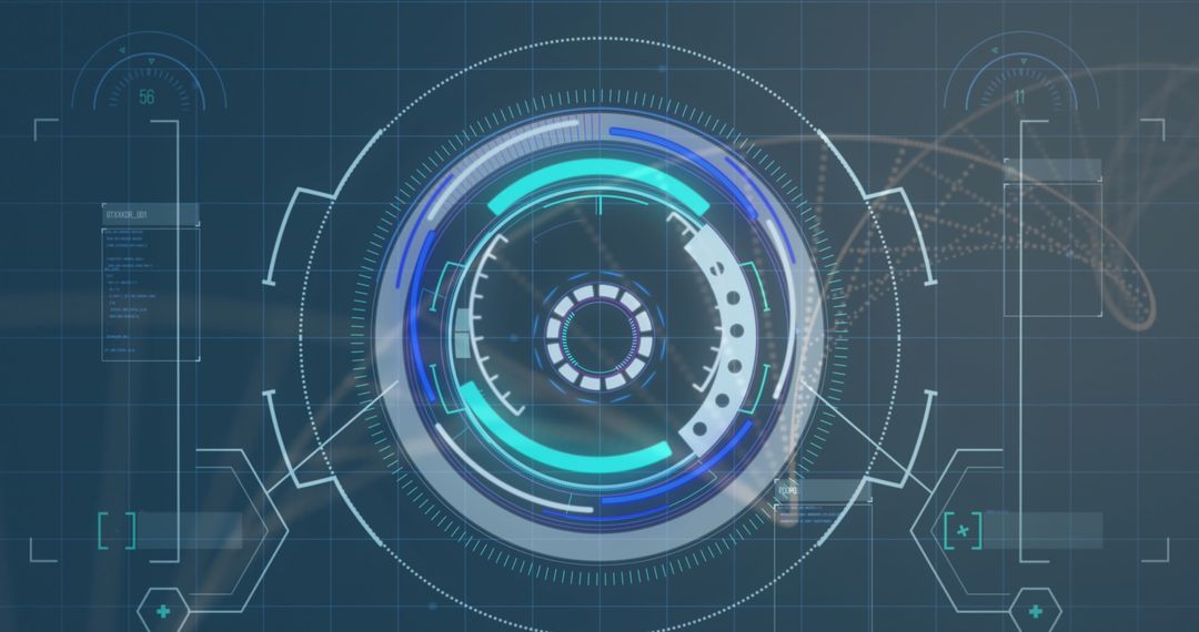 Futuristic Circular HUD Display in Digital Interface