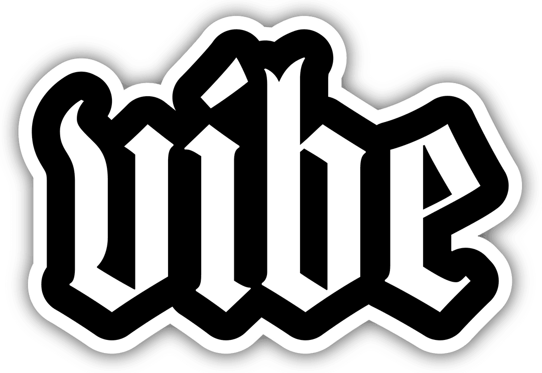 Transparent Sticker Effect Vibe Text with Bold Typography