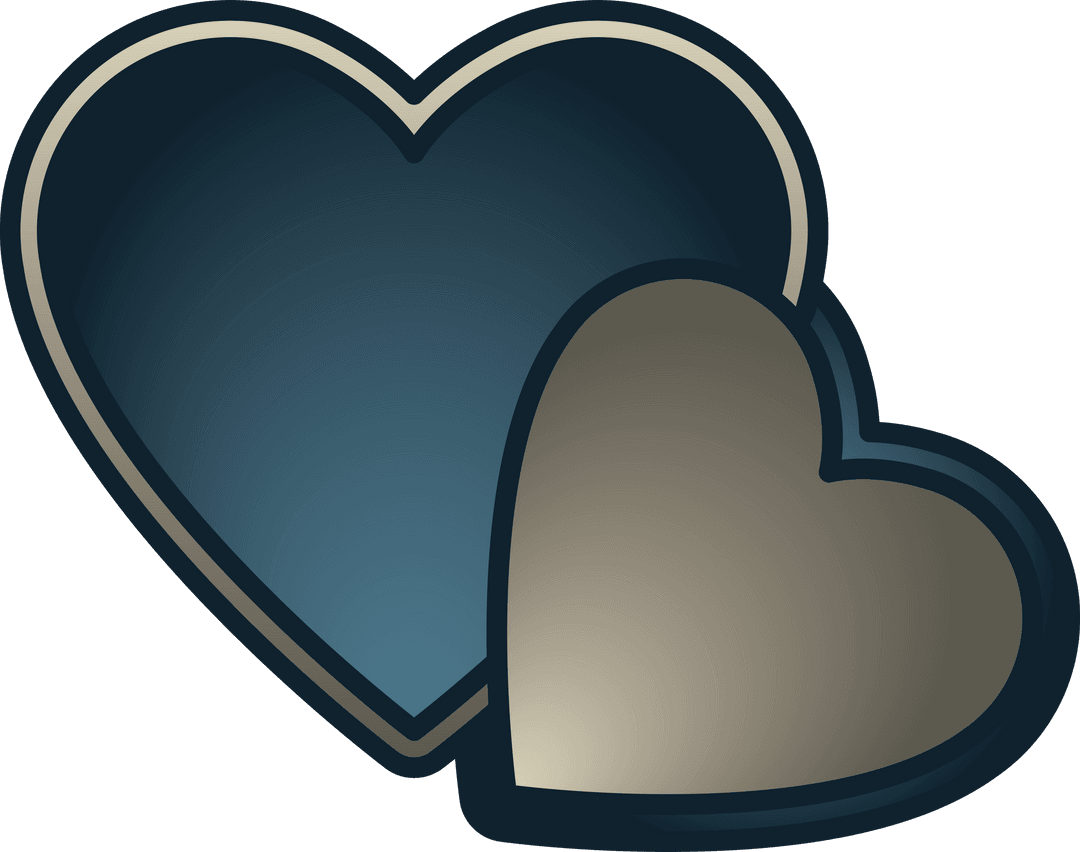 Vector Transparent Blue and Gray Overlapping Hearts