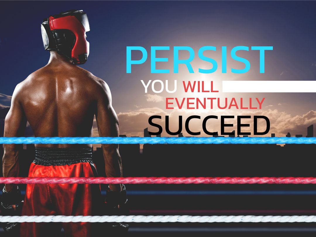 Boxer Preparing for Fight with Motivational Text on Resilience and Success - Download Free Stock Templates Pikwizard.com