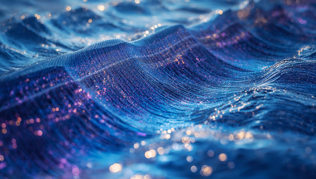 Digital Waves with Light Particles Creating Vibrant Techno Art