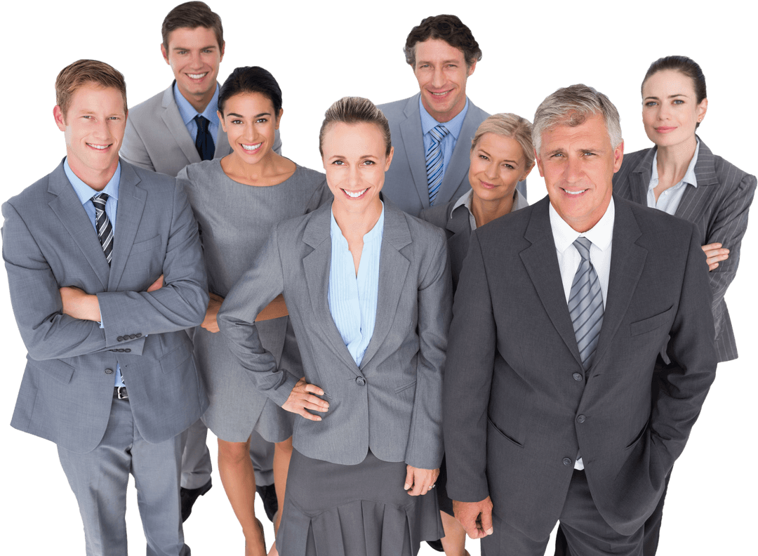 Diverse Transparent Business Team Smiling with Confidence