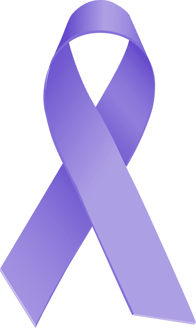 Purple Ribbon Symbol on Transparent Background for Awareness Campaigns