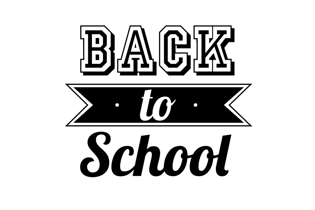 Back to School Text on Transparent Background, Education Spirit