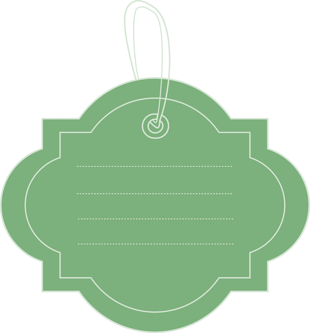 Blank Price Tag with String on Transparent Background