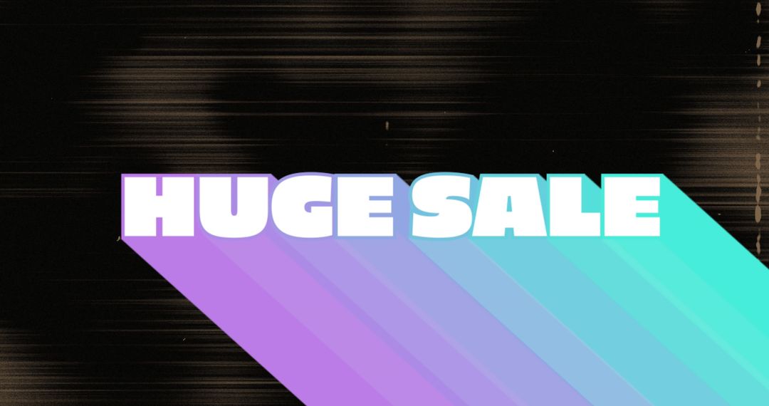 Retro Huge Sale Text with Colorful Rainbow Shadow