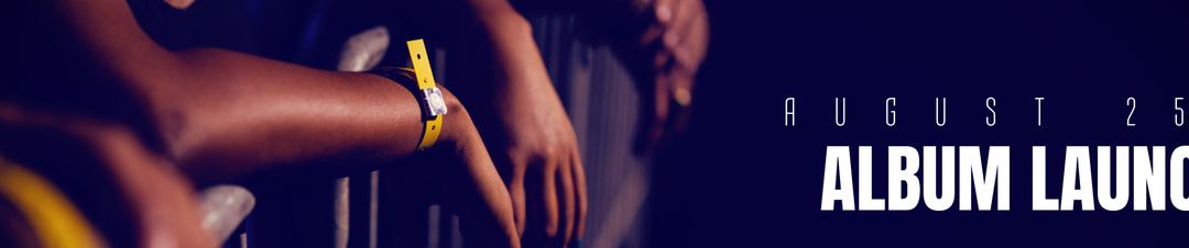 VIP Event Invitation with Wristband Focus for Album Launch