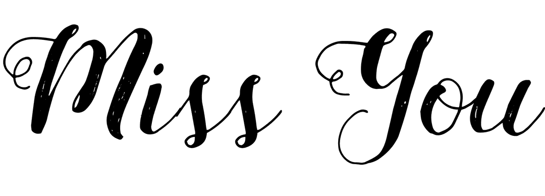 Miss You Text Illustration on Transparent Background