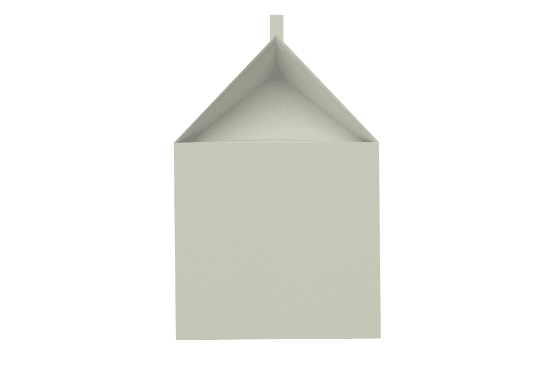 Transparent 3D Render of Simplistic Model House with Gabled Roof