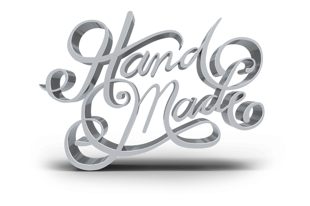 Elegant Hand Made Text Design on Transparent Background