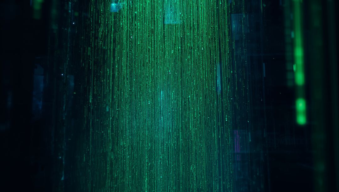 Cascading Green Data Streams in Futuristic Digital Landscape