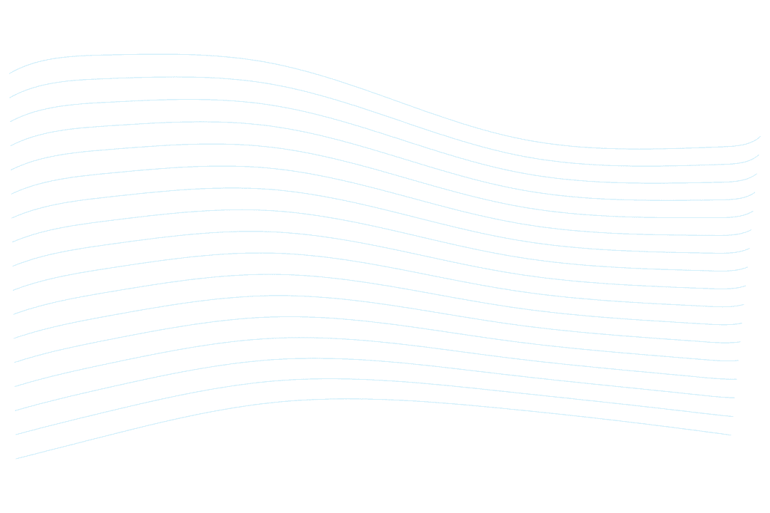 Abstract Blue Waves Flowing on Transparent Background