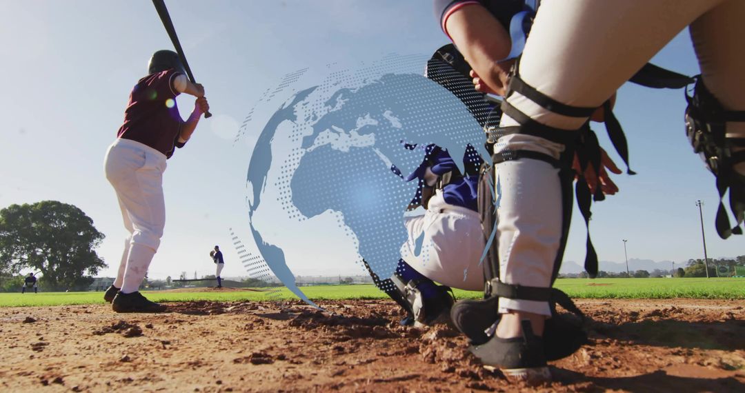 Baseball Catcher in Action on Field During Game