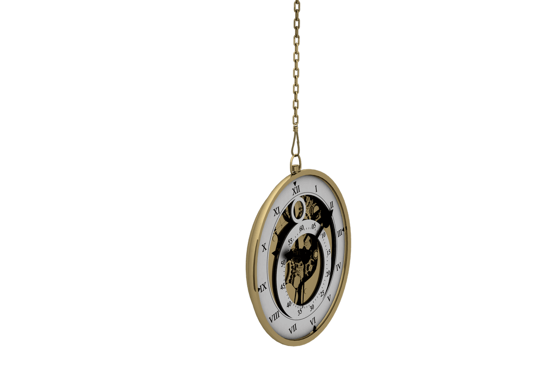 Transparent Antique Pocket Watch on Hanging Chain