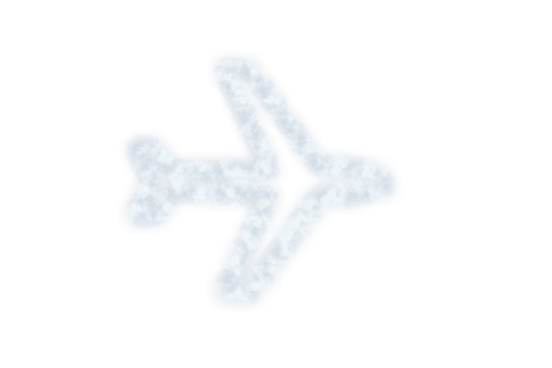 Transparent Airplane Icon from White Clouds Illustration