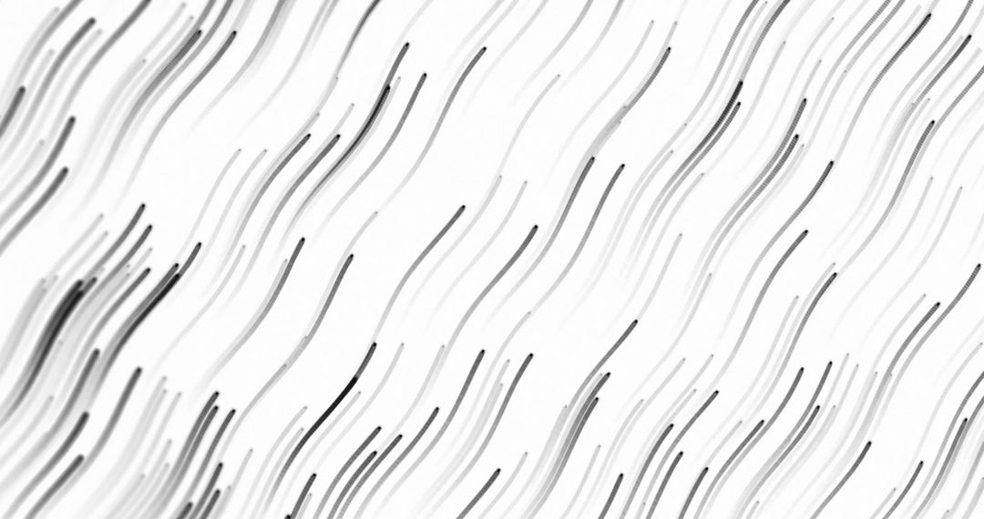 Flowing Black Lines on White Background Abstract Pattern