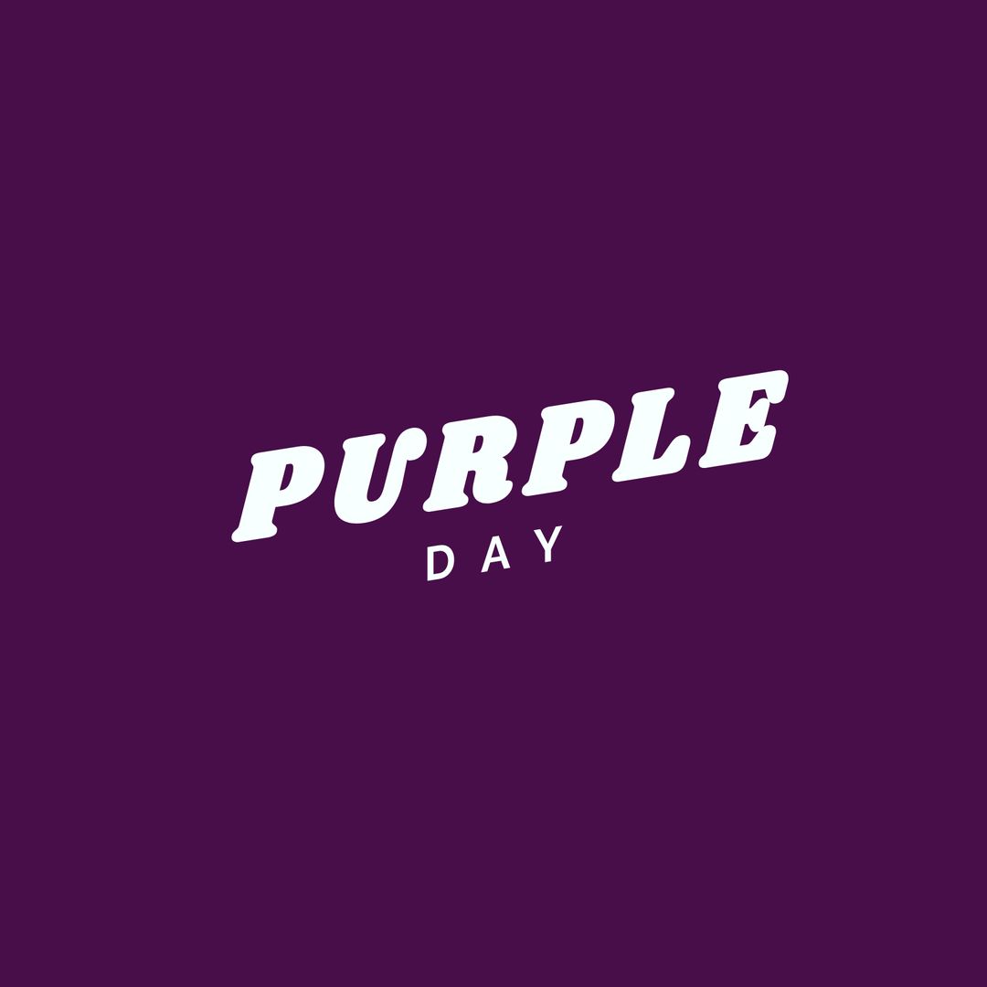 Purple Day Awareness Text on Solid Purple Background