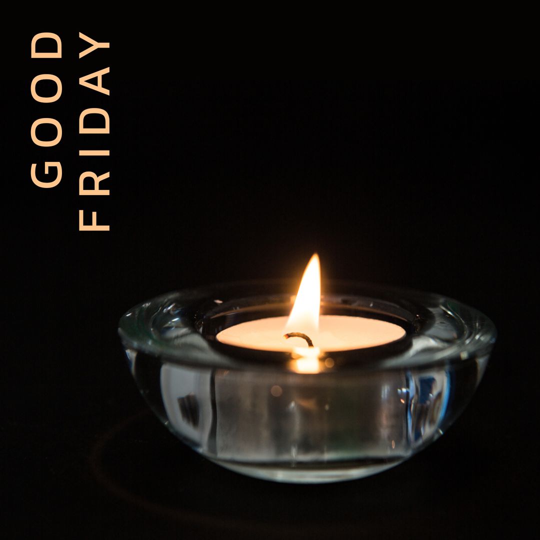 Lit Candle for Good Friday Reflection - Download Free Stock Templates Pikwizard.com