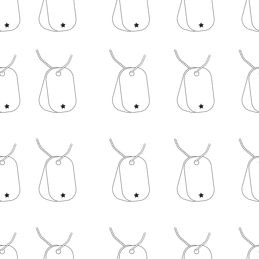Seamless Transparent Dog Tag Pattern with Copy Space for Designs