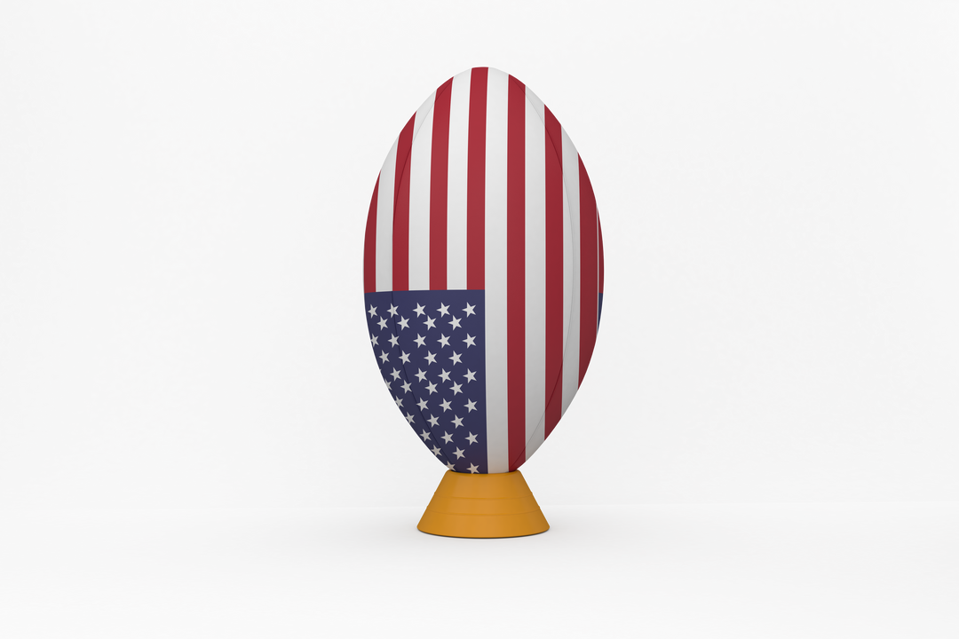 Transparent USA Flag Rugby Ball on Stand Symbolizing Americana - Download Free Stock Images Pikwizard.com